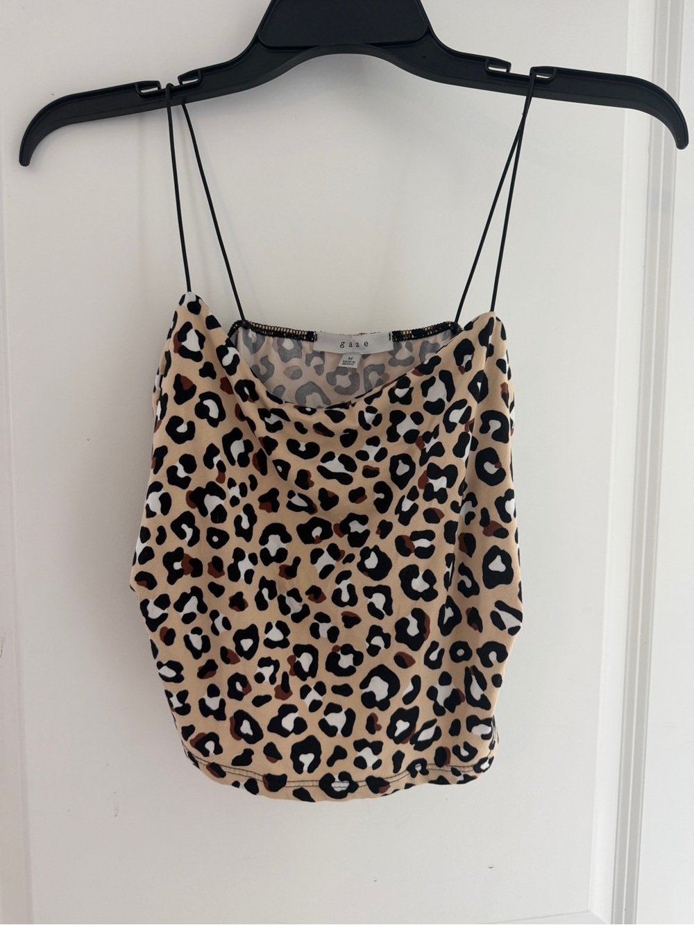 gaze Leopard Print Cowl Neck Cami in Tan, Black & Brown